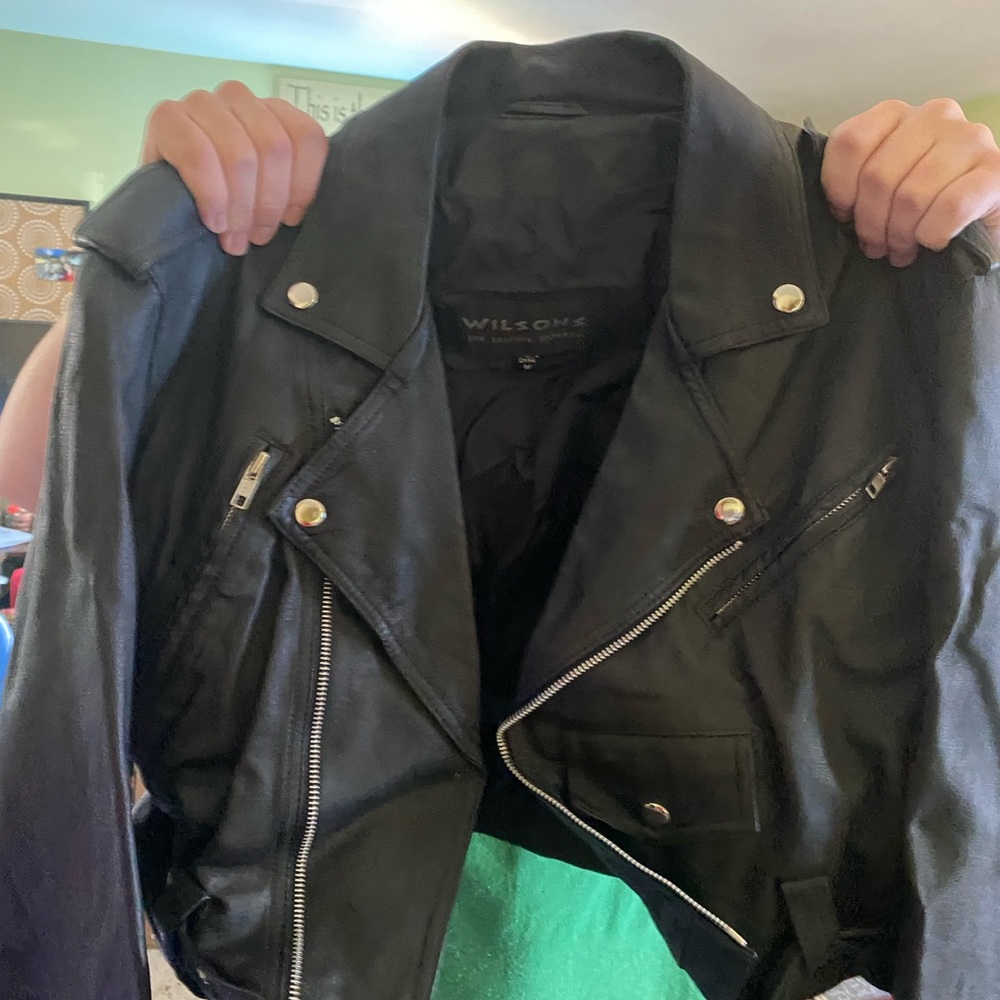 Wilson Black Leather Moto Jacket